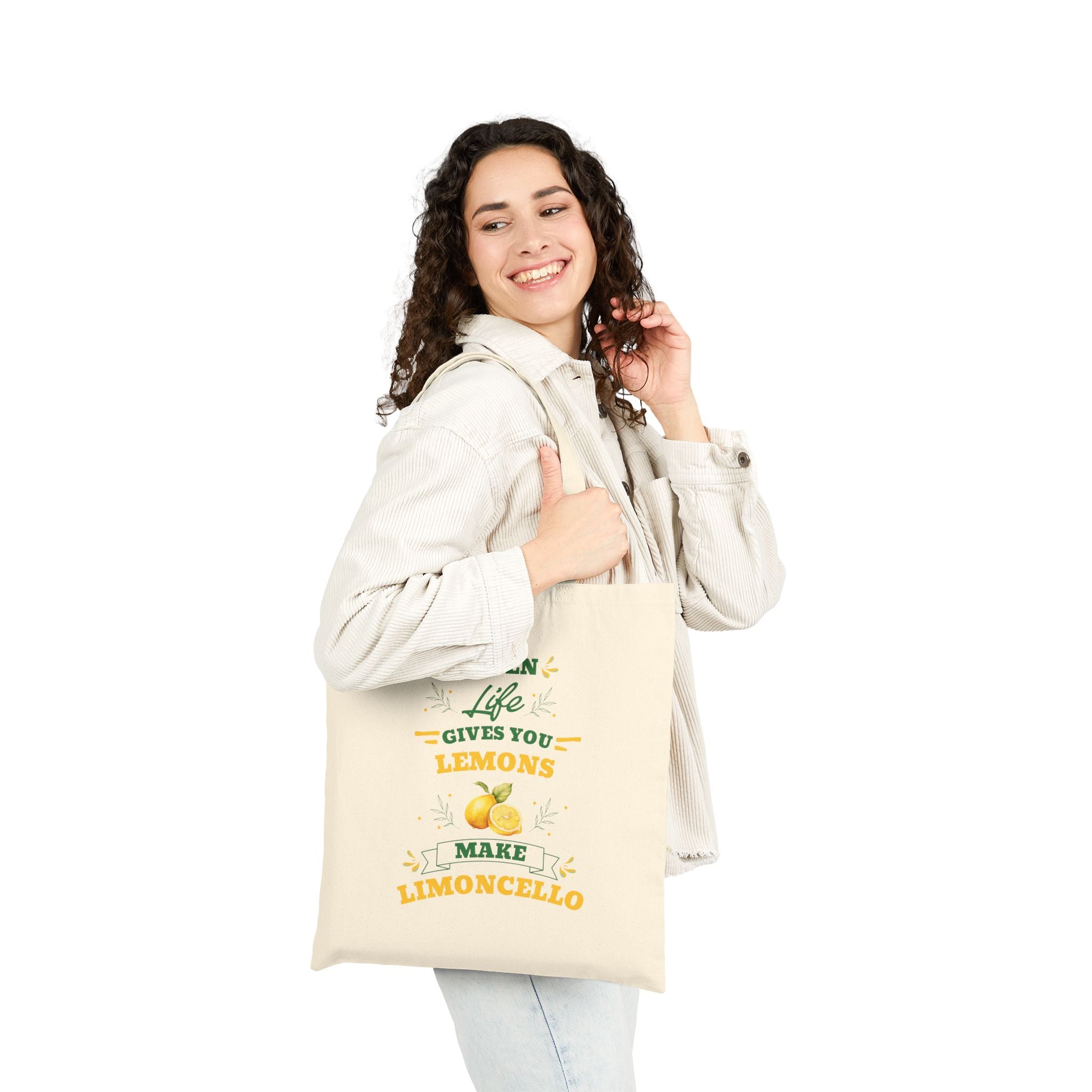 Tote Bag — "When Life Gives You Lemons Make Limoncello" Lemon Canvas Tote