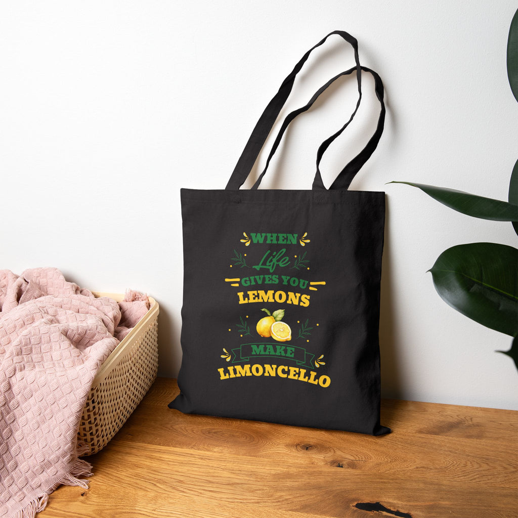 Tote Bag — "When Life Gives You Lemons Make Limoncello" Lemon Canvas Tote