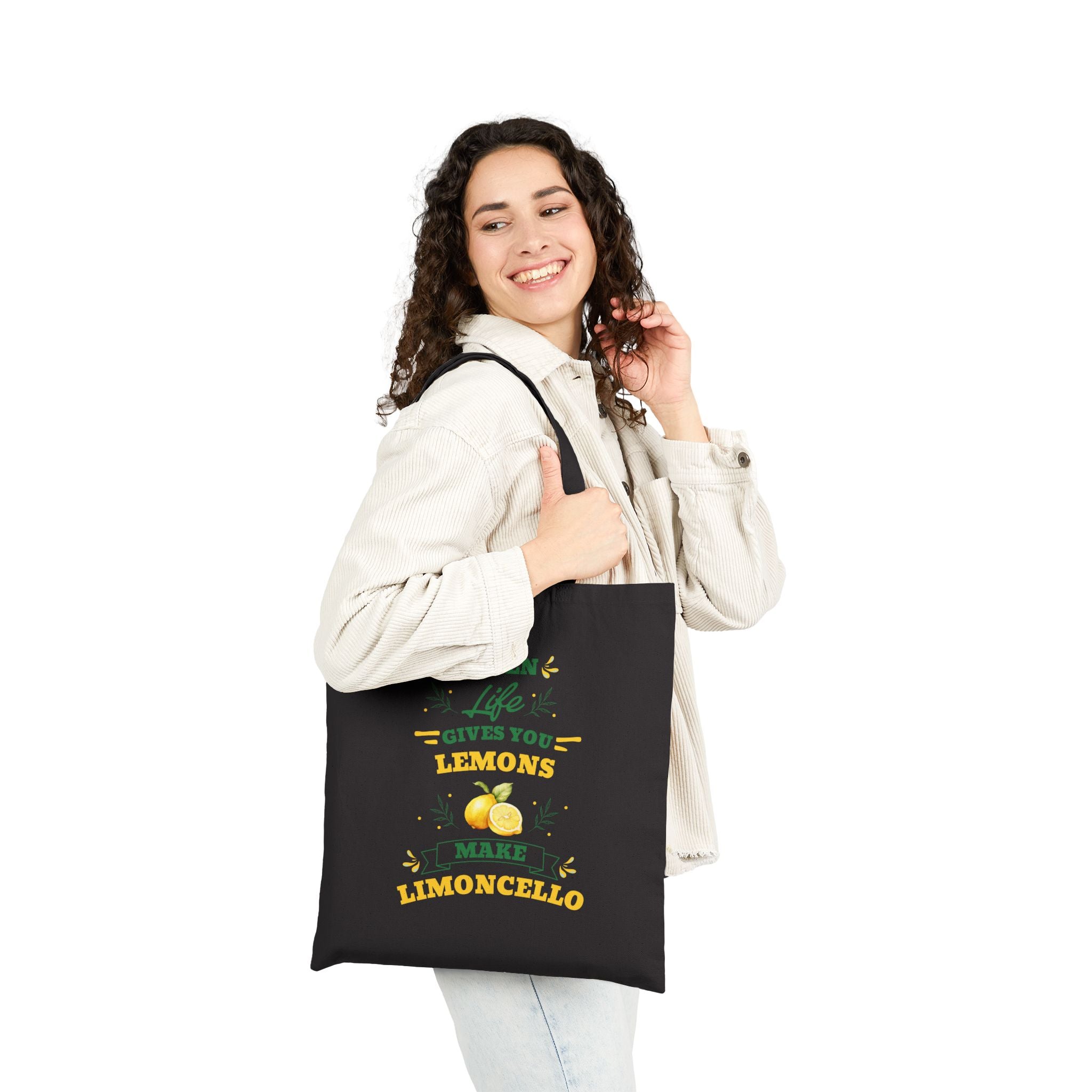 Tote Bag — "When Life Gives You Lemons Make Limoncello" Lemon Canvas Tote