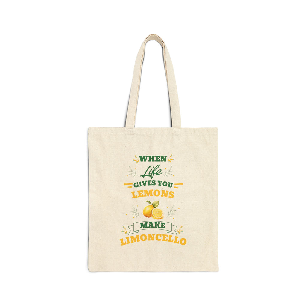 Tote Bag — "When Life Gives You Lemons Make Limoncello" Lemon Canvas Tote