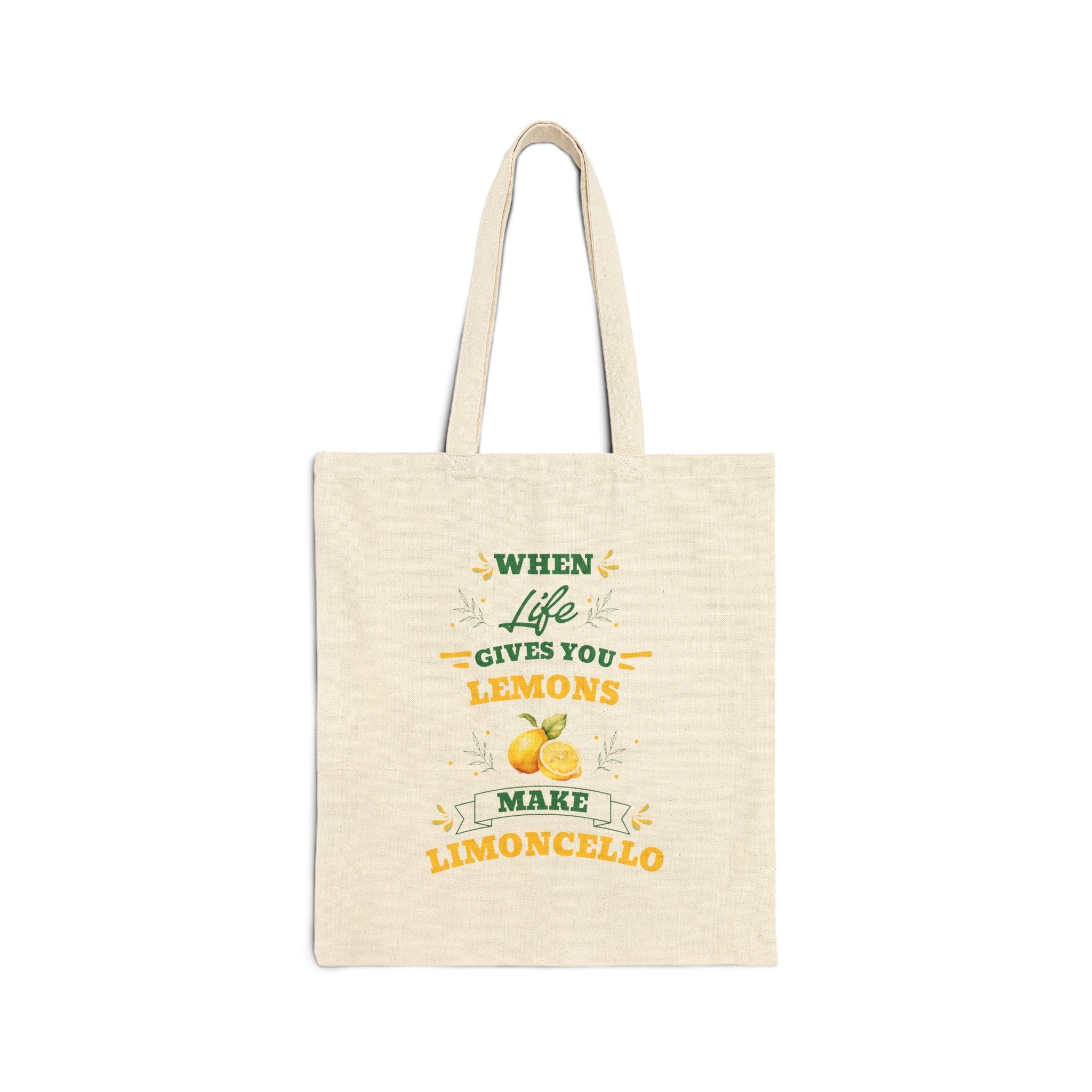 Tote Bag — "When Life Gives You Lemons Make Limoncello" Lemon Canvas Tote