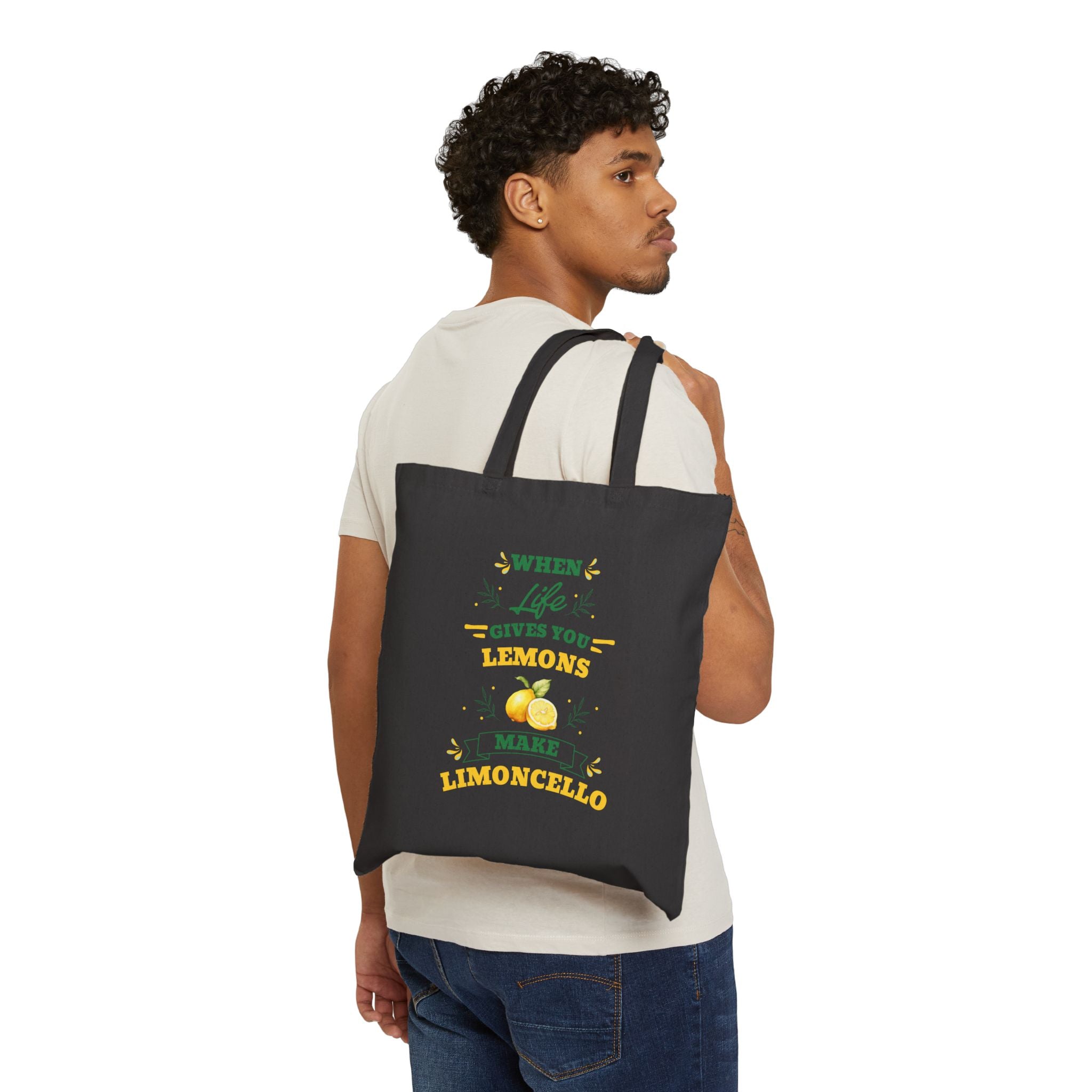 Tote Bag — "When Life Gives You Lemons Make Limoncello" Lemon Canvas Tote