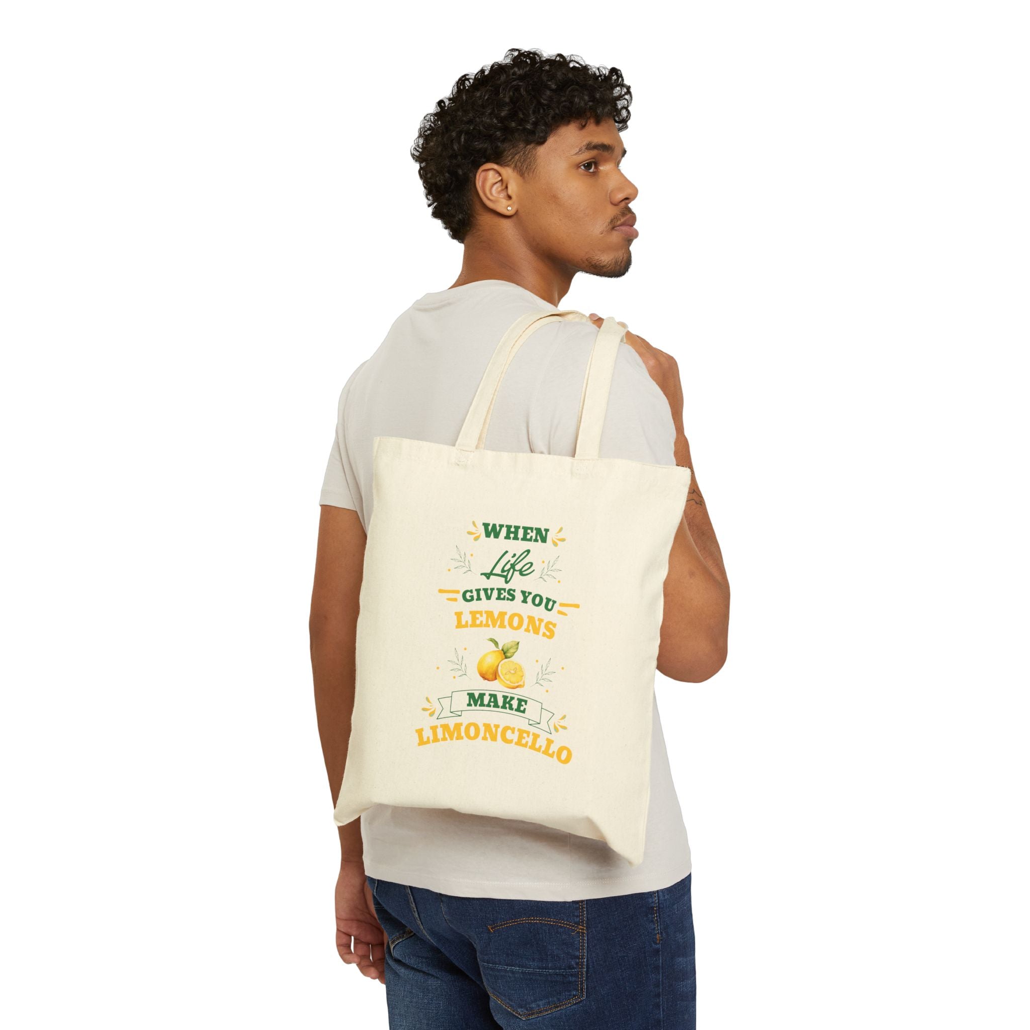 Tote Bag — "When Life Gives You Lemons Make Limoncello" Lemon Canvas Tote